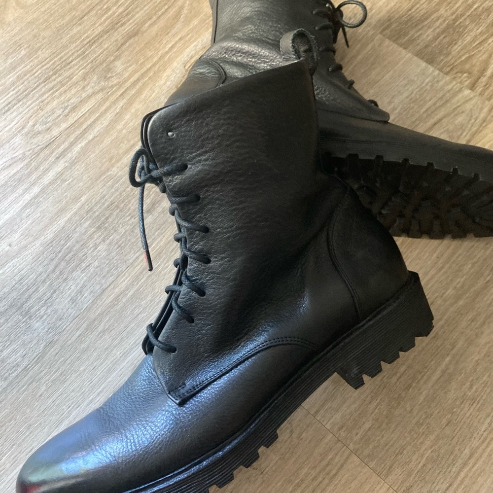 Vince Black Leather Men's Lace-Up Boots